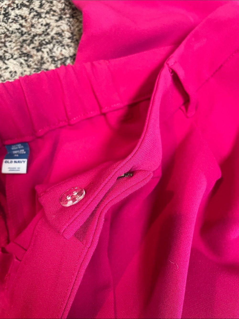 Old Navy Pleated Extra High Rise Taylor Trouser Straight Pants Pink Size XL NWOT - Picture 8 of 9